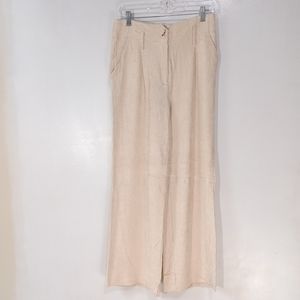 Sezane Flowy Wide Leg Trouser Pant in Bone Ivory Size 38 US 6